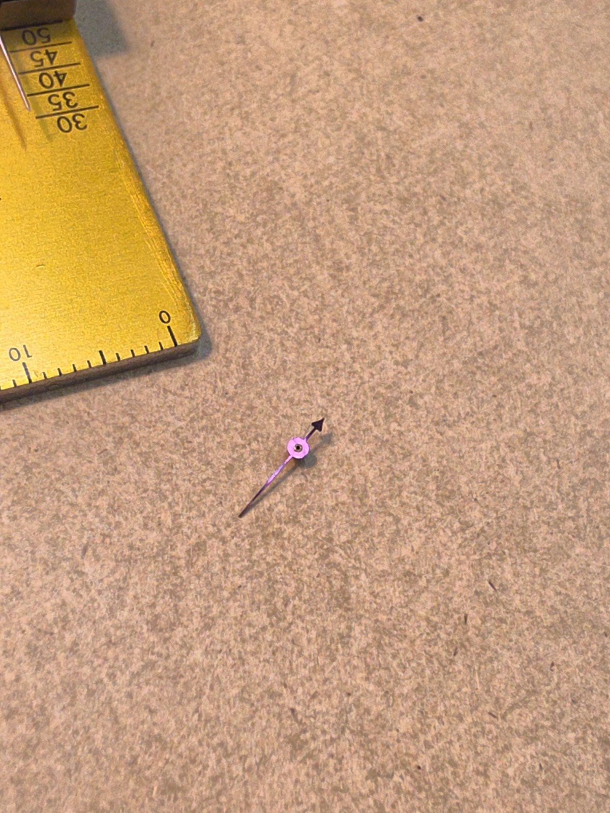 Vintage NOS American Pocket Watch Plum/Violet Fancy Arrow End Small Second Hand
