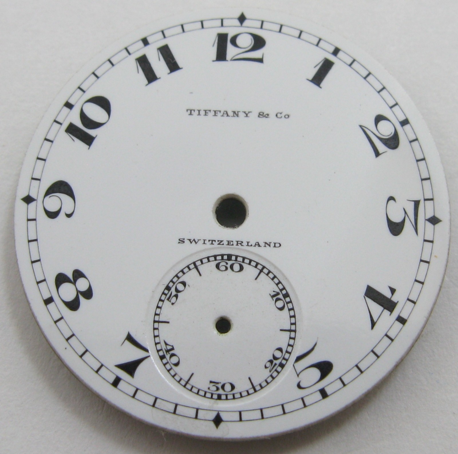 Vintage Porcelain Tiffany & Co. Watch Dial ø 25.4 mm