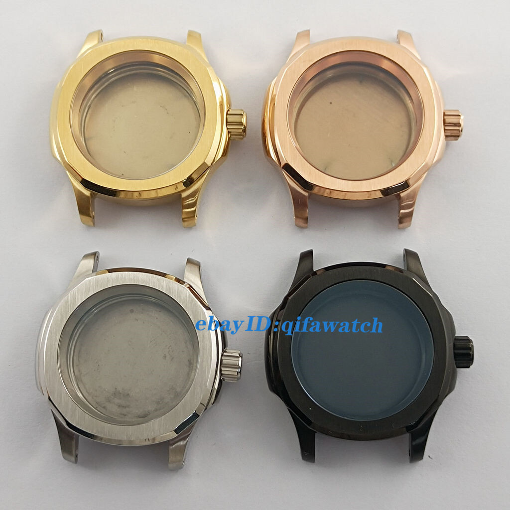 40mm silver black gold rose gold watch case sapphire glass 200m fit NH35 NH36