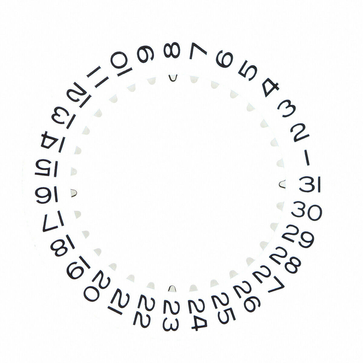 Date Disc For Rolex 3135-3155 Movement White With Black Numbers
