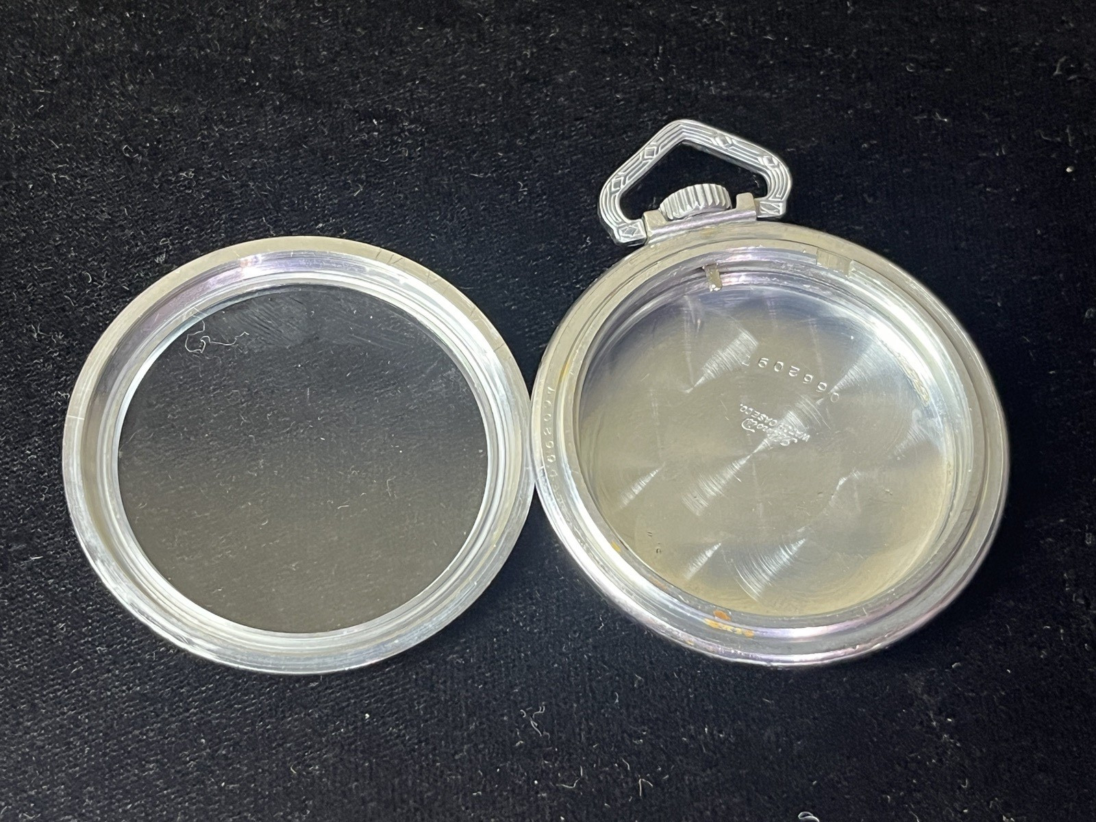 16S Ilinois Open Face Pocket Watch Case Glass Beveled Crystal BIN$ 49.99