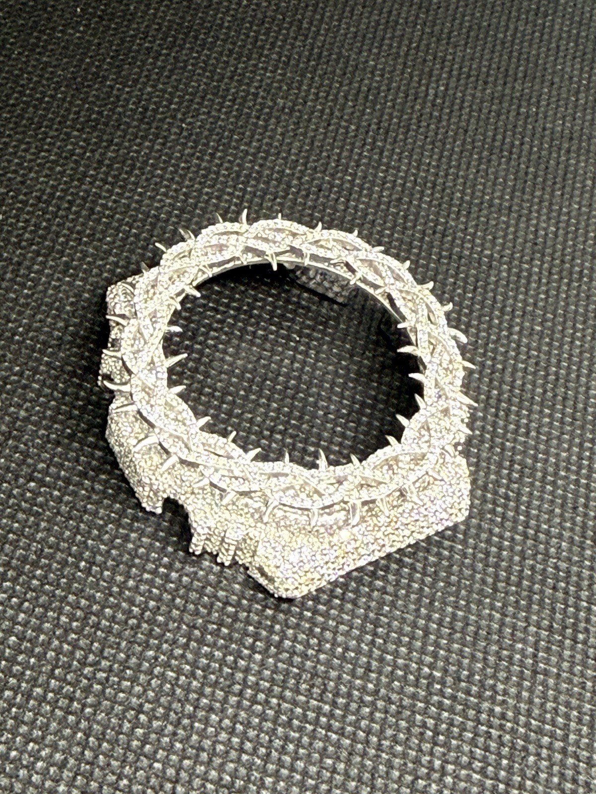VVS Moissanite Iced Bezel For Casio G Shock GA-2100 Silver Spike Bust Down