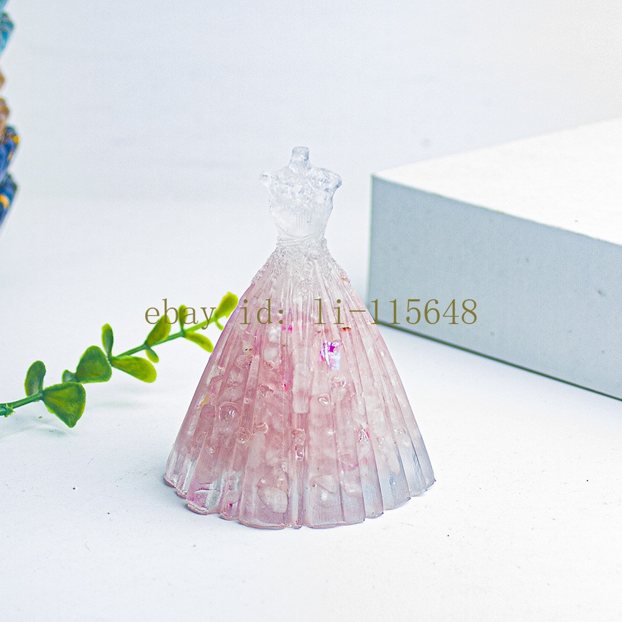 1PC Natural Crystal Wedding Dress Home Decoration Hand Craft Household Supplies