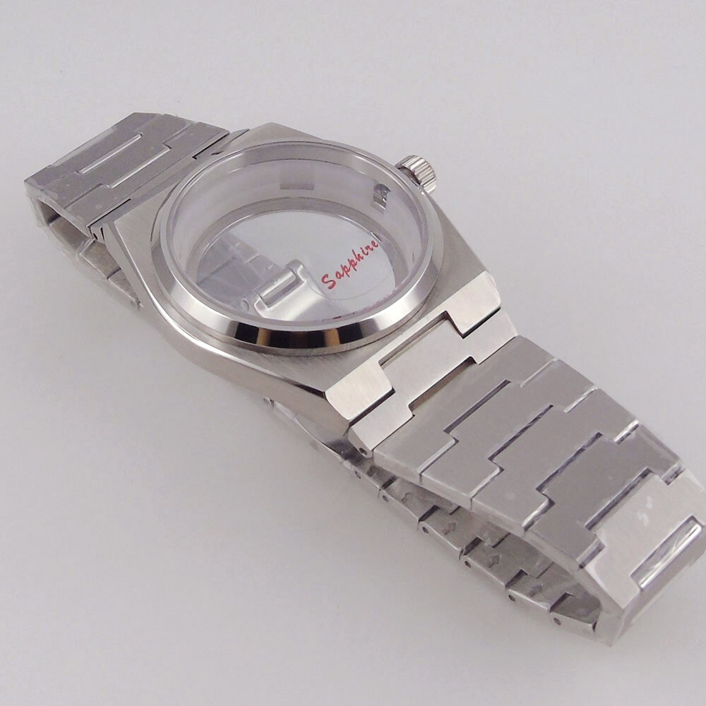 40mm Sapphire Glass Watch Case Strap Set Fit For PRX Supe Player NH35A NH36A