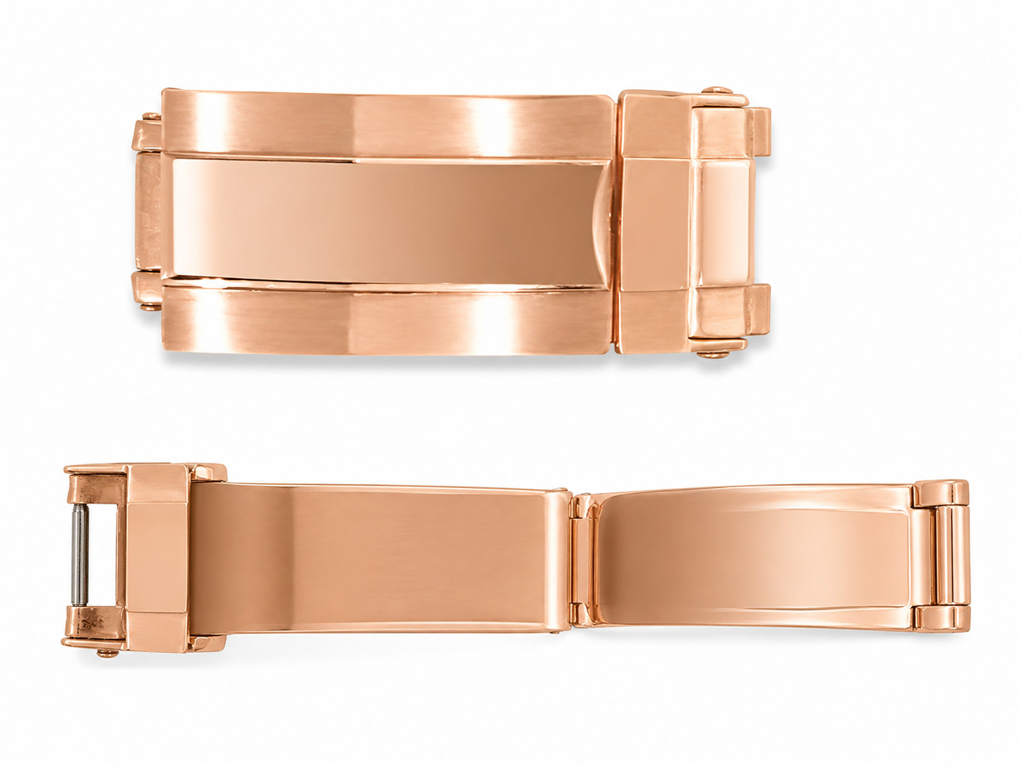 Rose Gold Deployant Clasp Buckle Stainless Steel Watch Strap Fold 16 mm