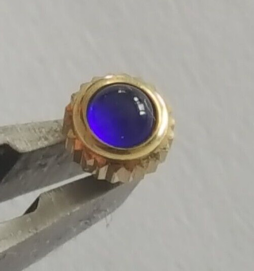Baume & Mercier Gold Plated Crown With Blue Cabochon Stone Part Number MVO90005