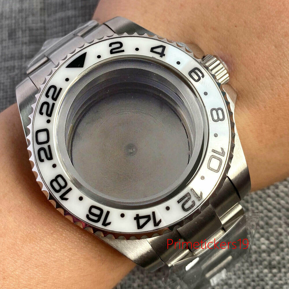 43mm Watch Case Steel Band Fit NH35 NH36 ETA2836 PT5000 Miyota82 Screwdown Crown