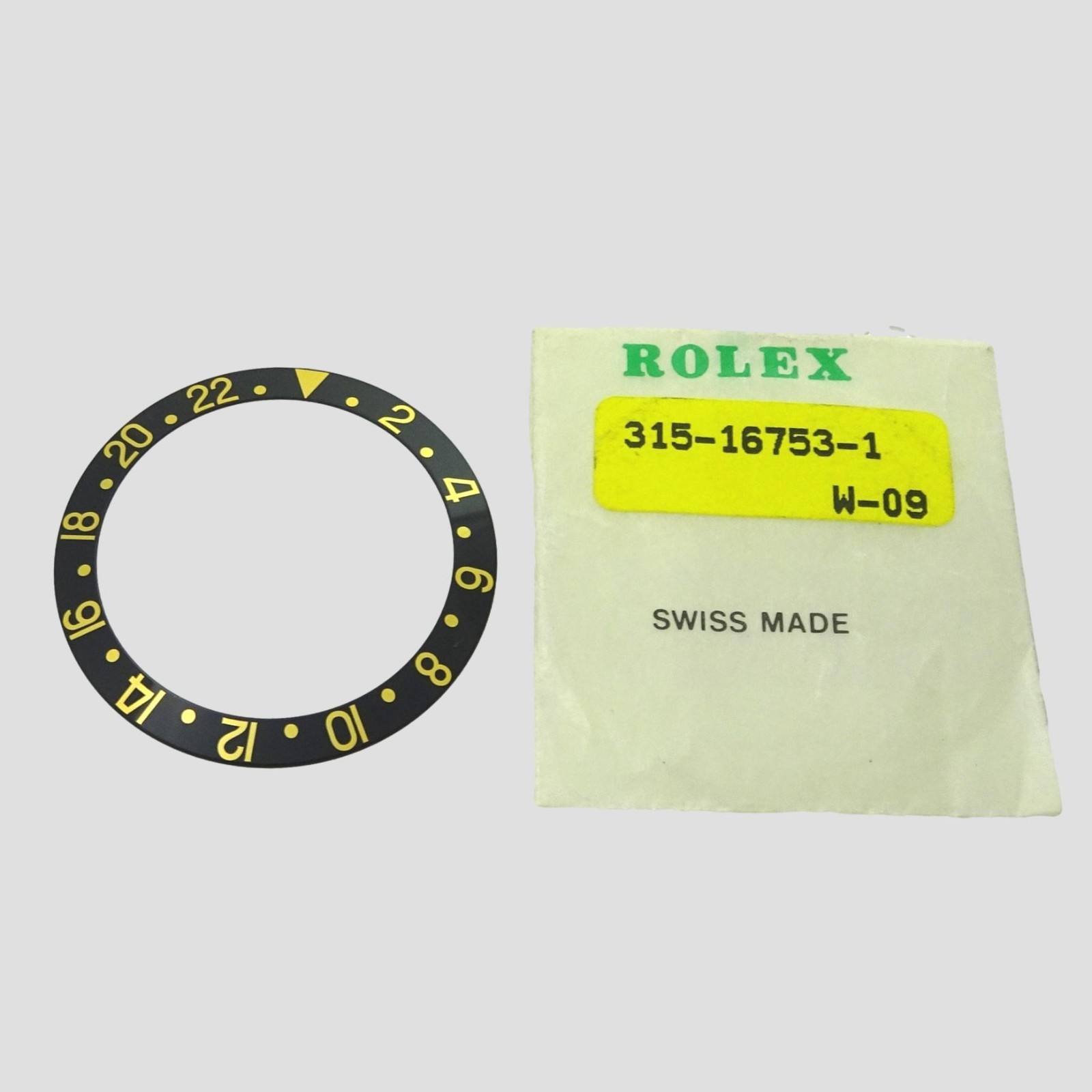 NOS Rolex GMT Master 16753 16758 Black & Gold Beze Bezel Insert Part
