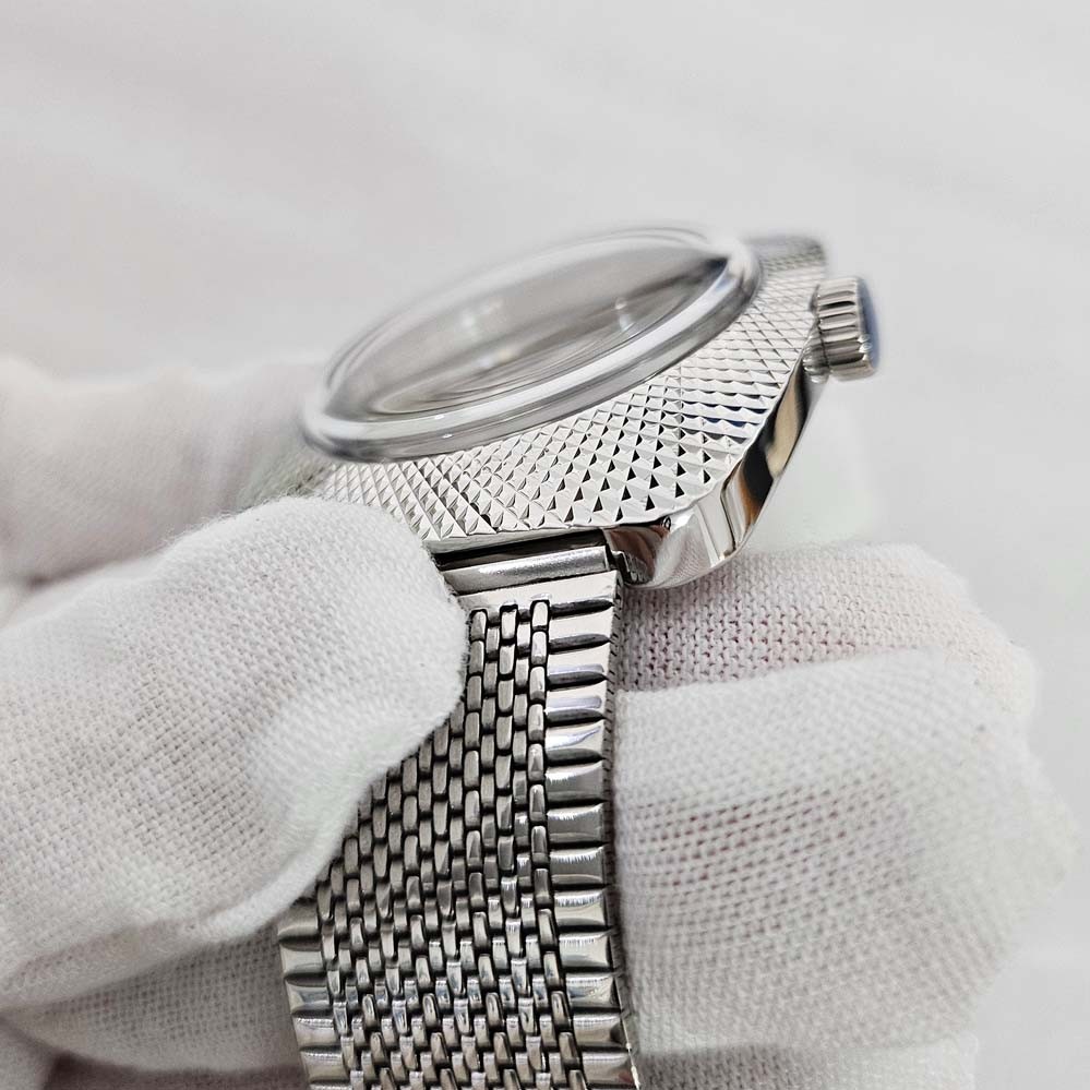 Watch Repair Parts 36.5mm Polished Case Metal Strap for NH35/NH36 Movement