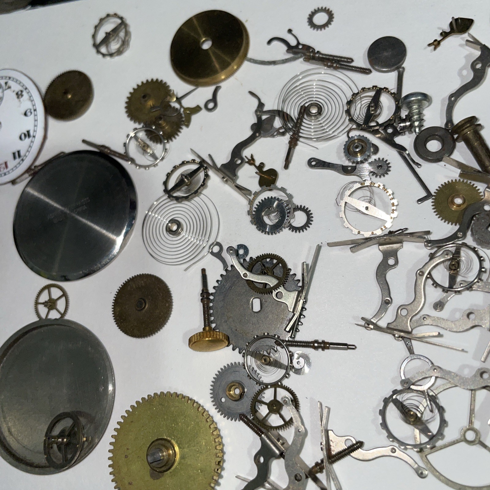 Vintage Watch Parts Lot Gears, Wheels, Cogs Case Steampunk Crafts Repair (50g)