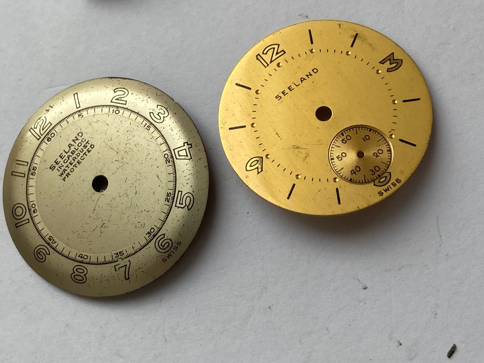 WRIST WATCH DIAL PARTS LOT OF 2 SEELAND
