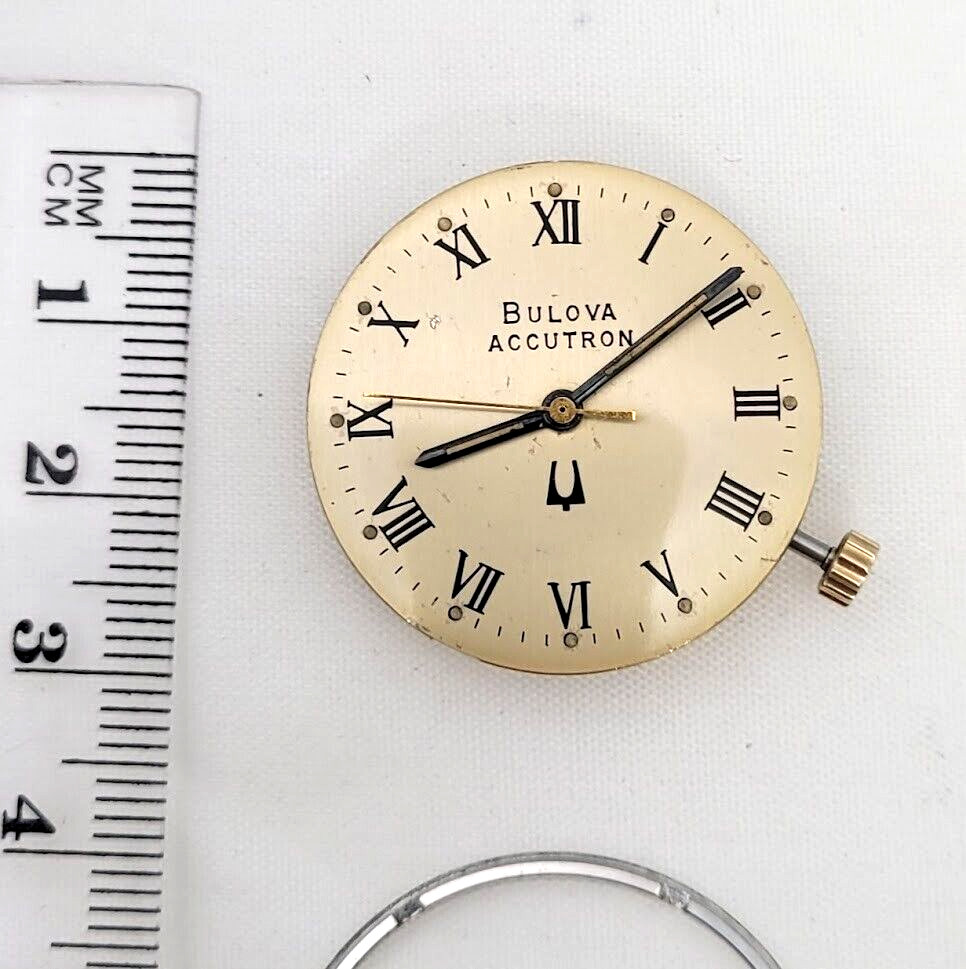 🔥🔥 BULOVA ACCUTRON – Movement + Dial + Crystal + Back Gasket & Retaining Ring!