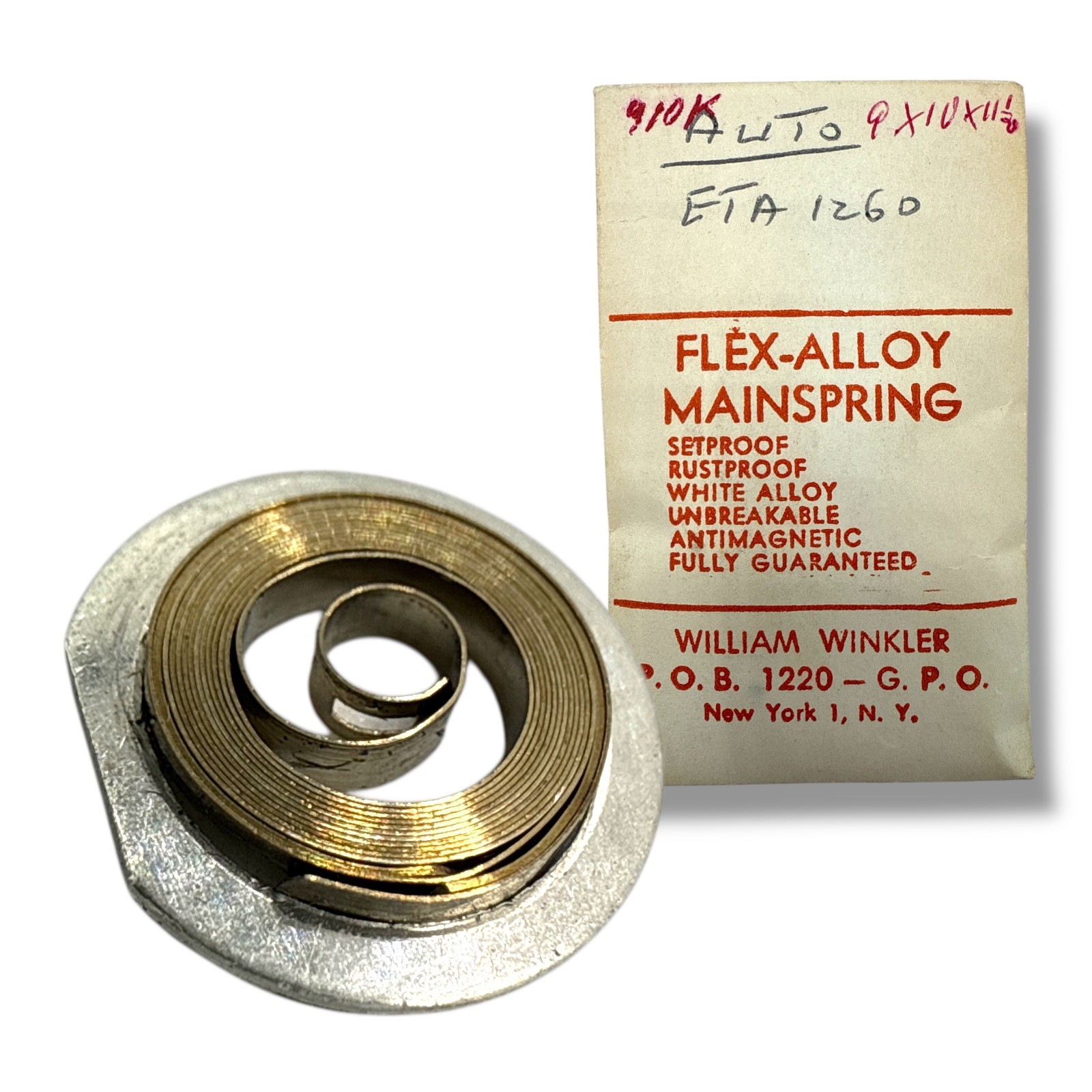 ETA 1260 Mainspring 1.80 x 0.11 x 282 MS-910K Flex-Alloy NOS Read!