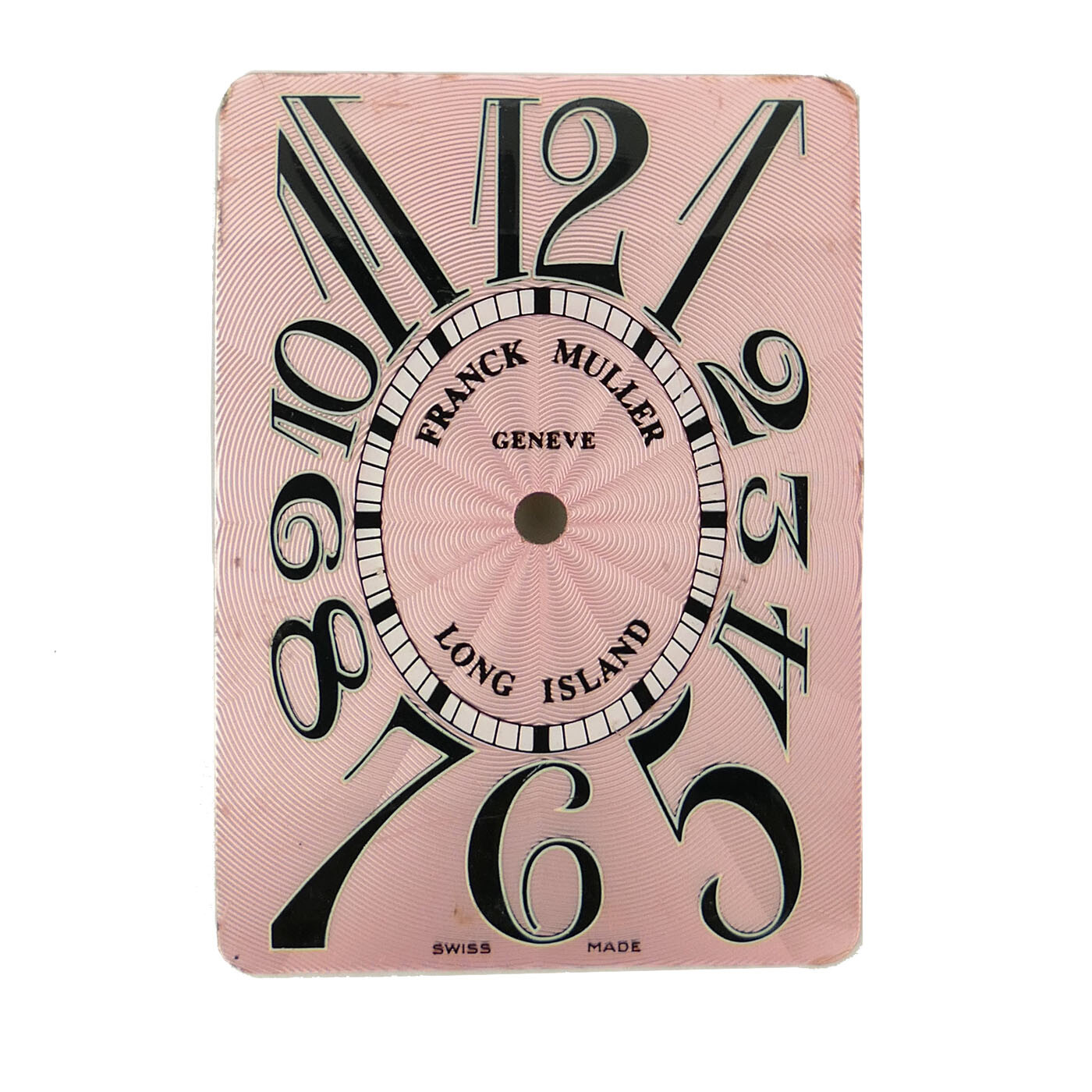 FRANCK MULLER LONG ISLAND 25MM X 35MM PINK DIAL WITH BLACK ARABIC NUMERALS