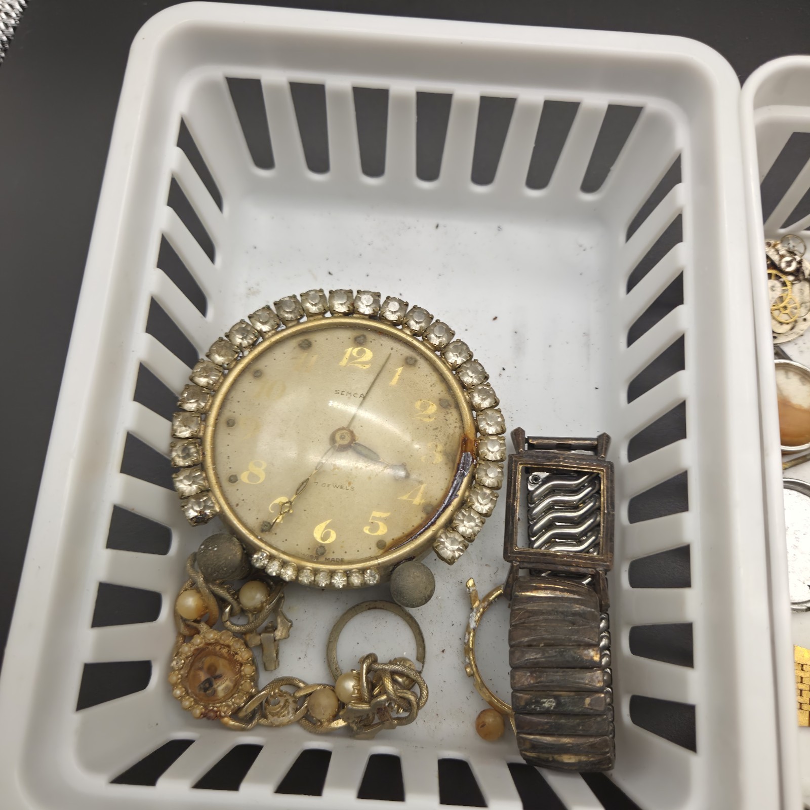 Vintage Watch Case Lot & Other Watch Parts Watchmaker Parts