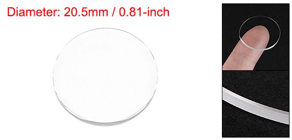 20.5mm Dia. Watch Glass Sapphire Crystal Lens, Round Flat 1.1mm Thickness Clear