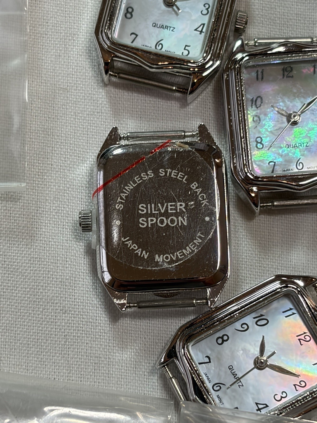 Watchmaker Lot 85 Watch Heads Cases Quartz Parts Repair Silver Spoon Geneva
