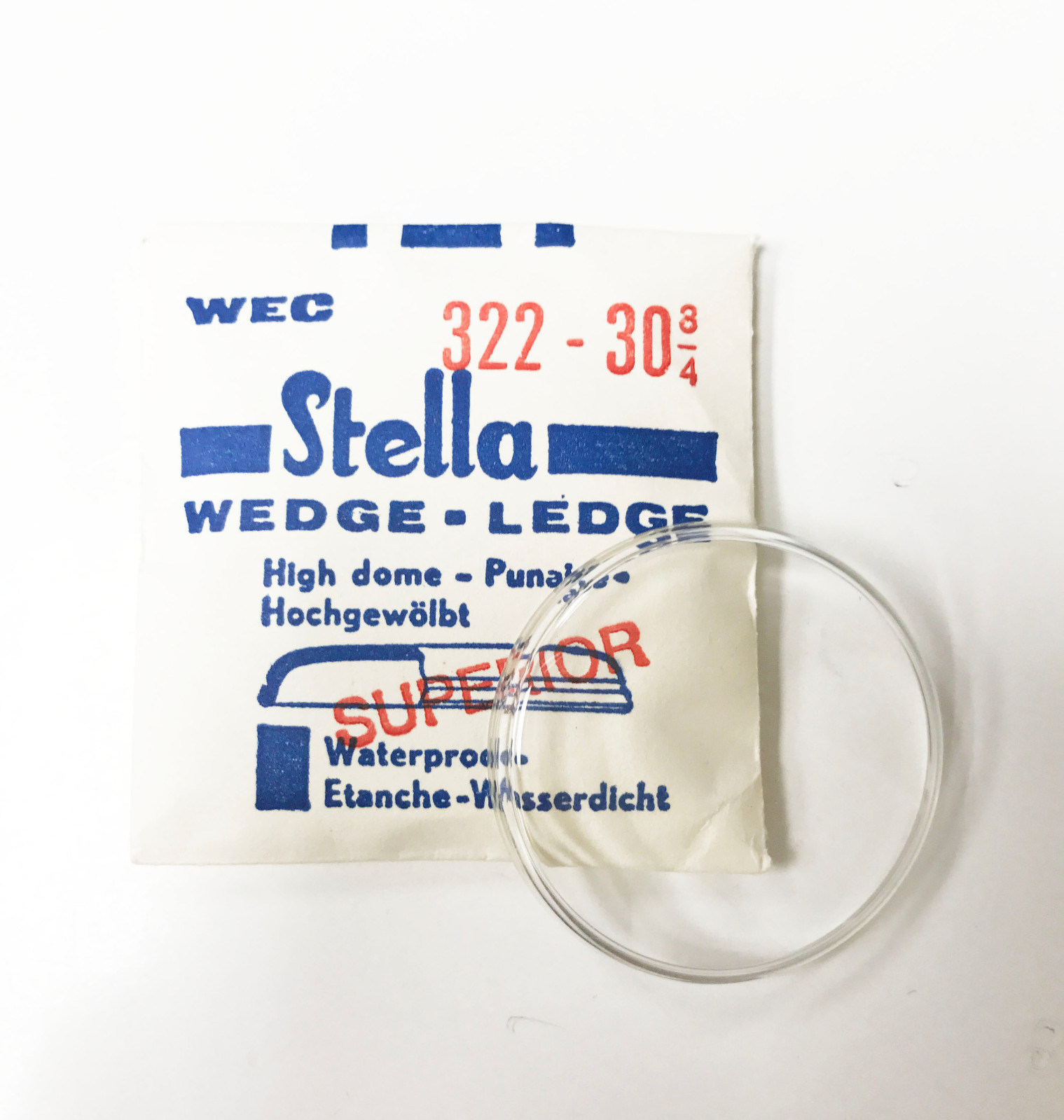 OMEGA STELLA WEC 322-30 3/4 HIGH DOME 32.3 DIAMETER ACRYLIC XTAL