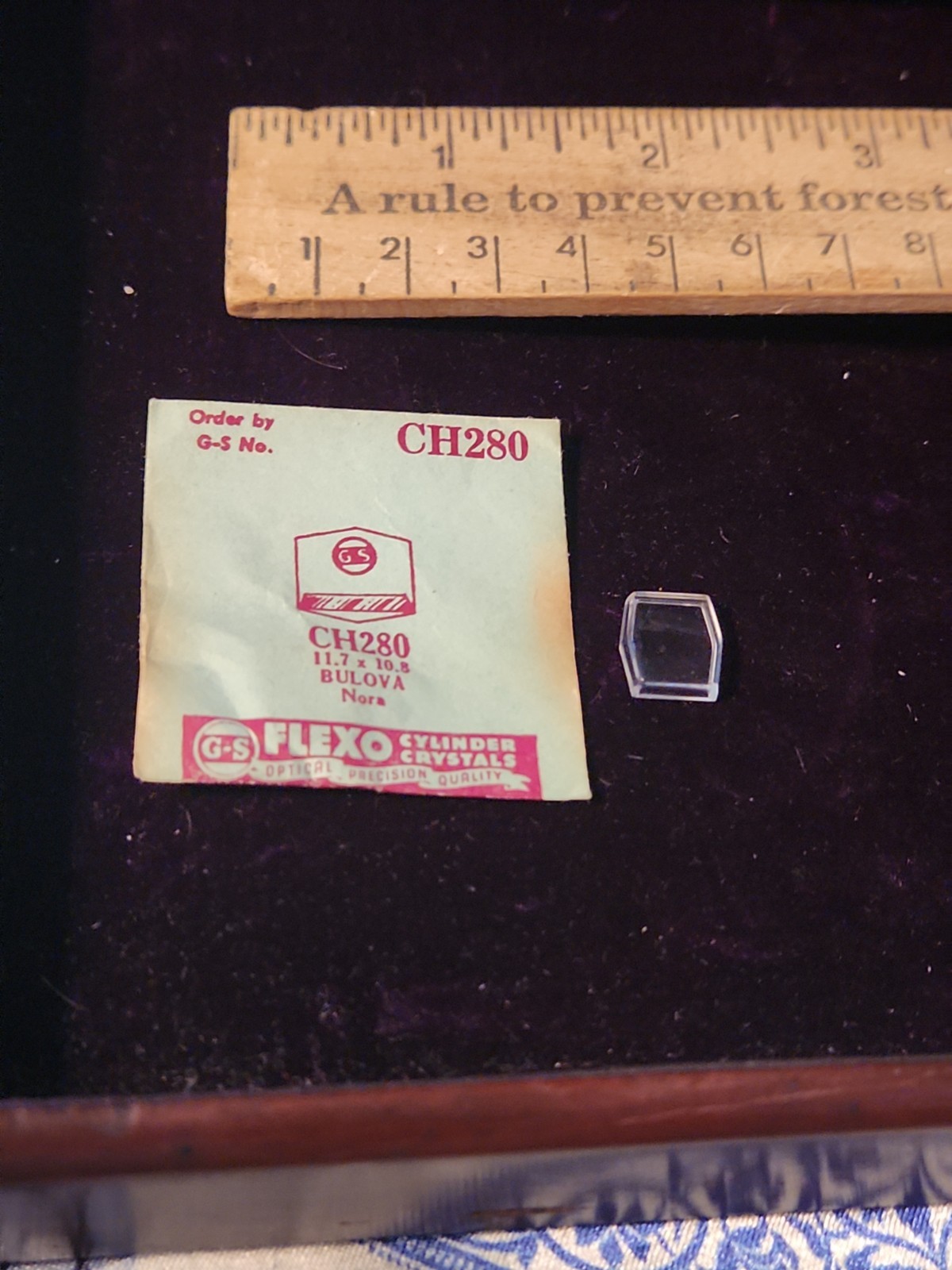 Germanow-Simon Mach (GS) CH280 Watch Crystal 11.7×10.8 NOS Part Flexo Bulova