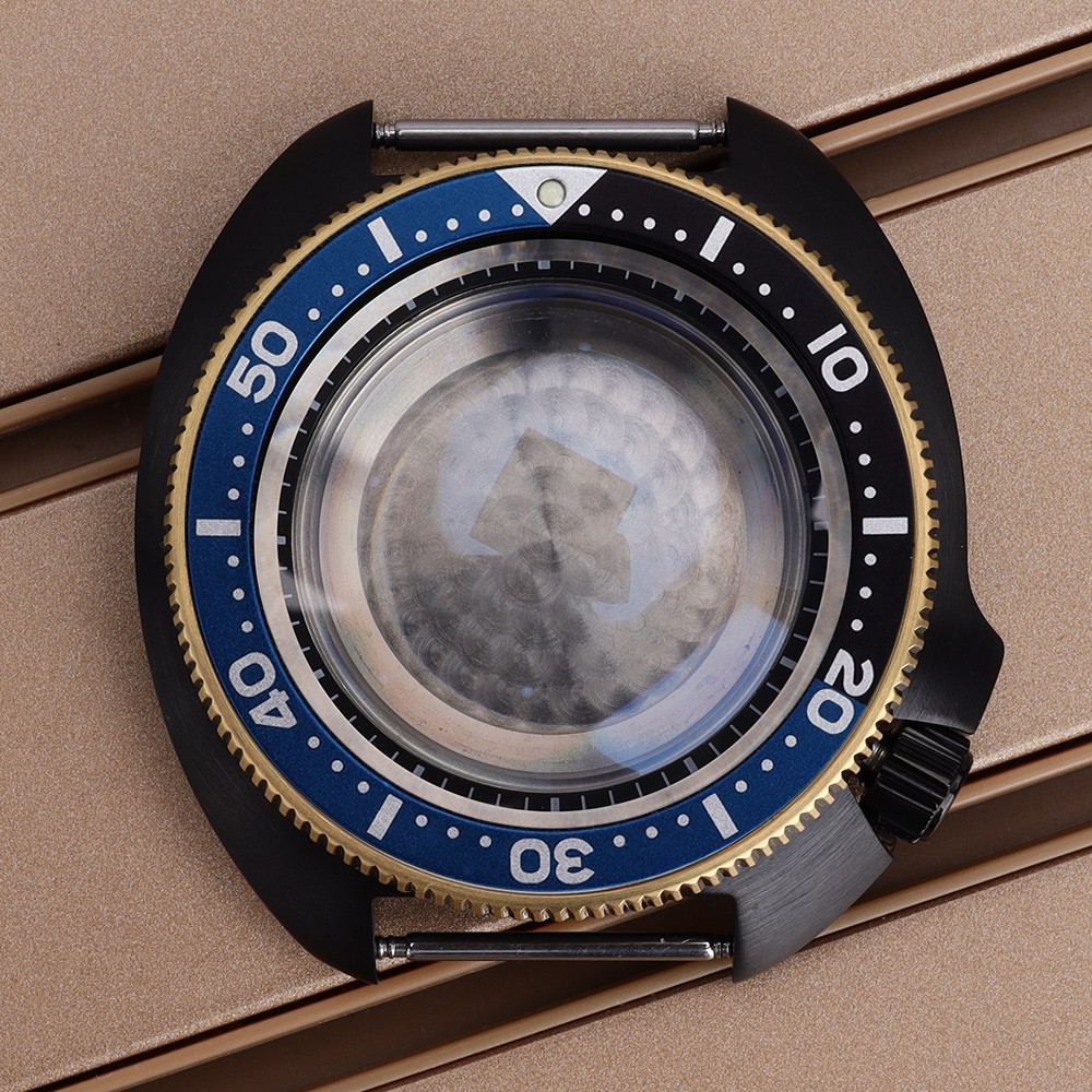 100m Waterproof 44mm Pilot Watch Case turtle Style Sapphire For Seiko NH35 NH36