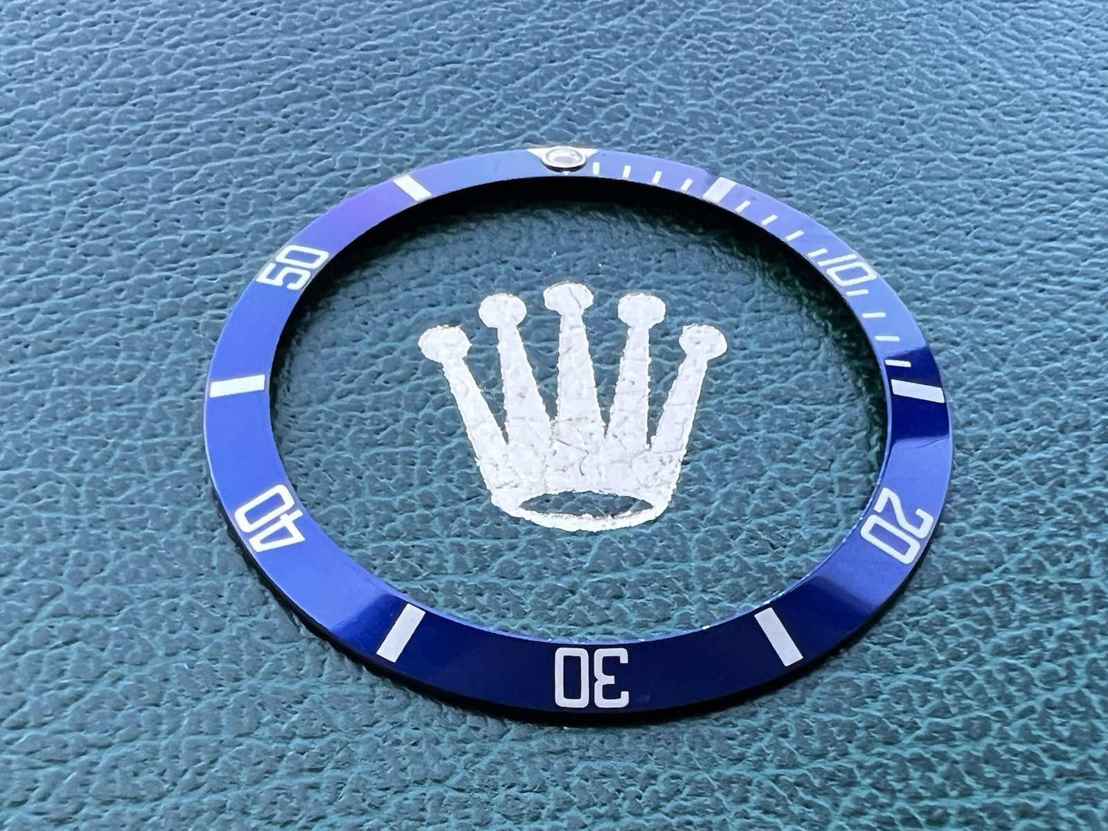 Genuine Rolex Submariner 16803 16613 16808 1Blue Silver Watch Bezel Insert #1454