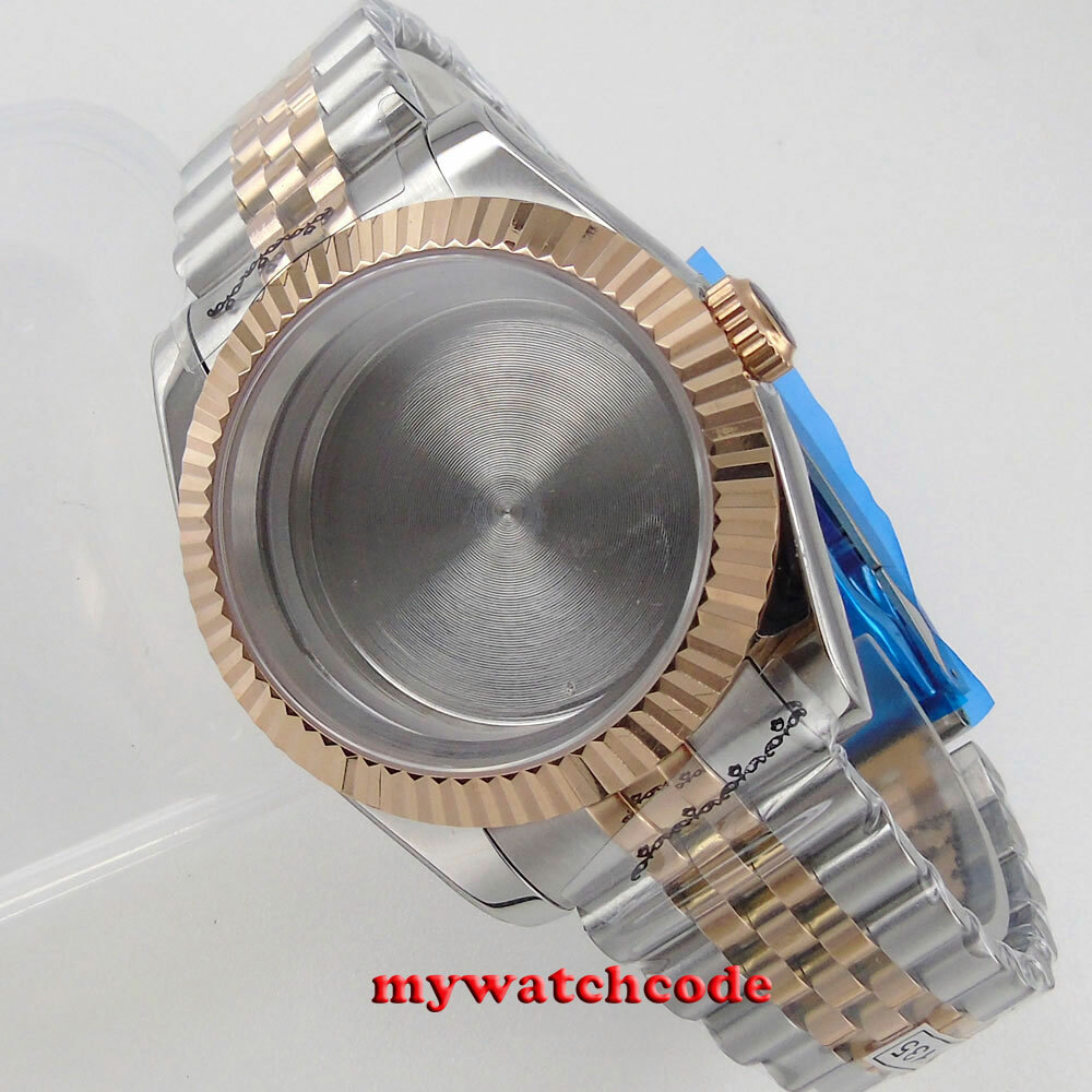 40mm sapphire glass two tone Watch Case fit NH35 NH36 eta 2824 8215 movement