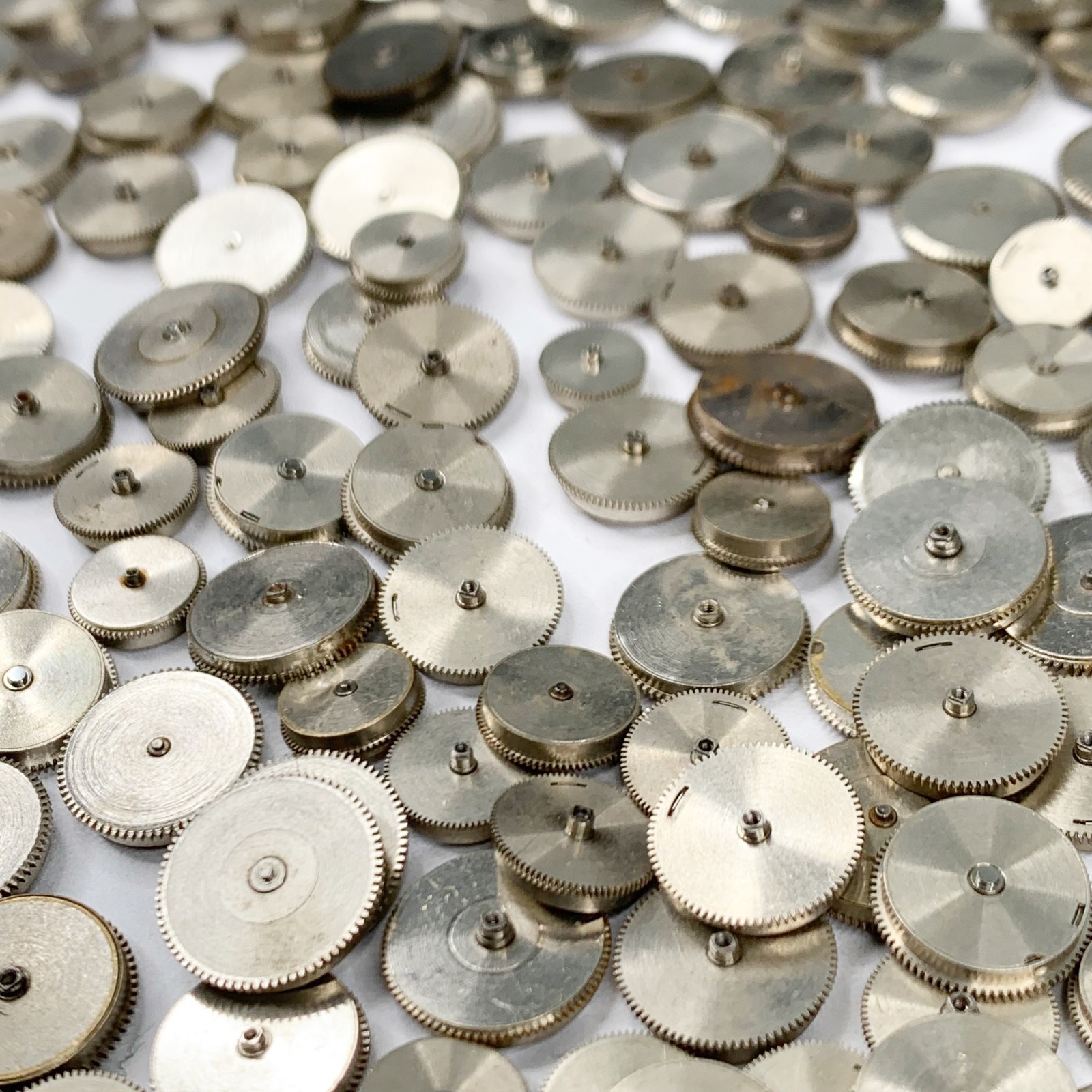 50 Watch Mainspring Barrels Steampunk Part Gears Watchmaker Lot Repair Wrist Vtg