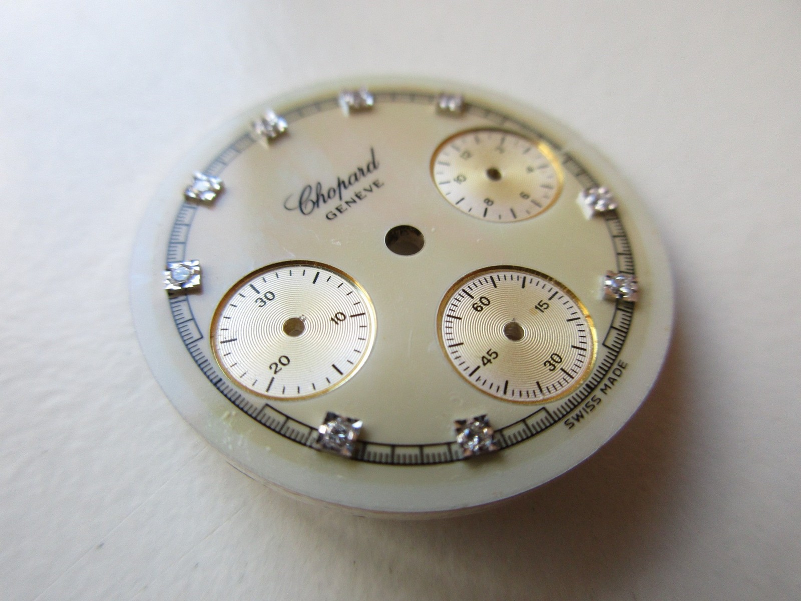Chopard Geneve MOP Mother of Pearl chronograph watch dial ø 23.6 mm