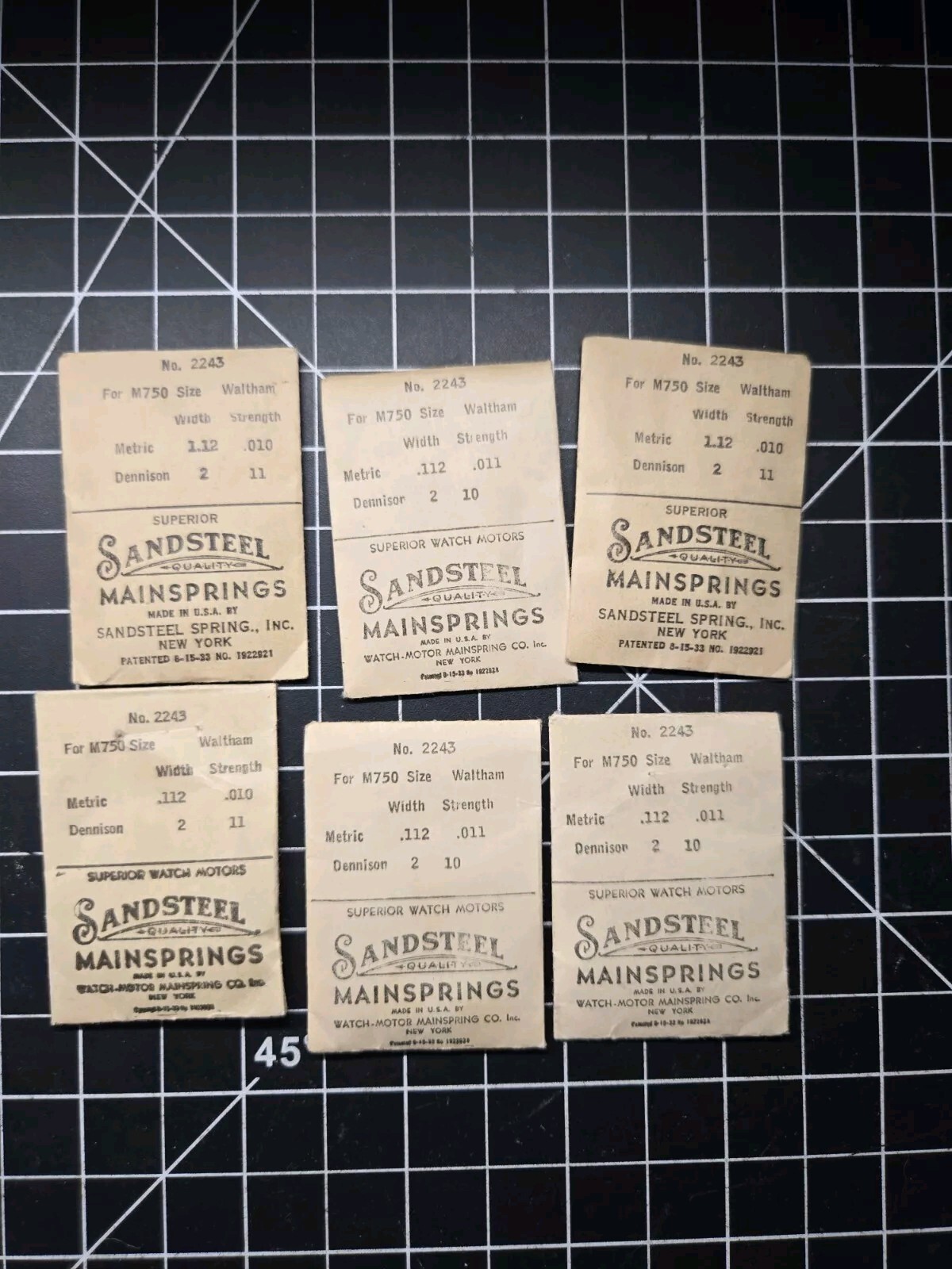 waltham pocket watch mainspring lot sandsteel sand steel 2243 m750 750