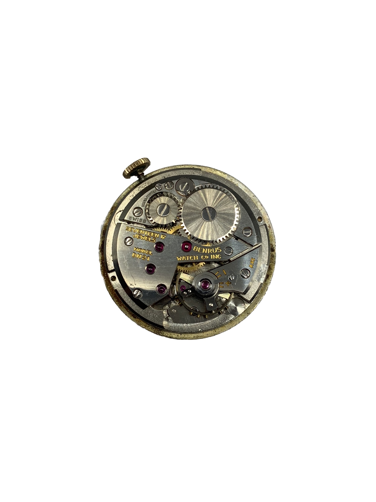 VINTAGE BENRUS MODEL DN21 MEN’S WRISTWATCH MOVEMENT CAL ETA 1281- RUNNING