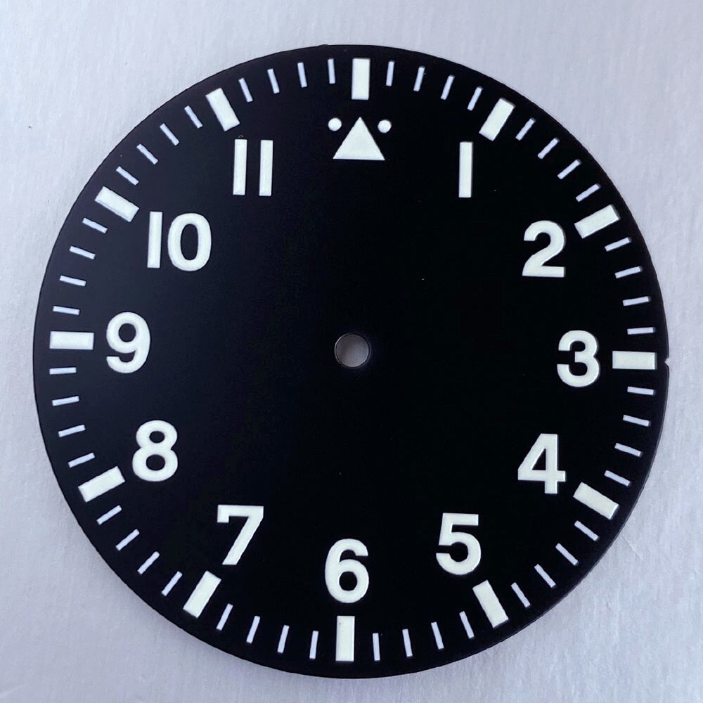 Classic Simple 38mm Black White Blue Number Watch Dial Face For NH35 NH36 2824