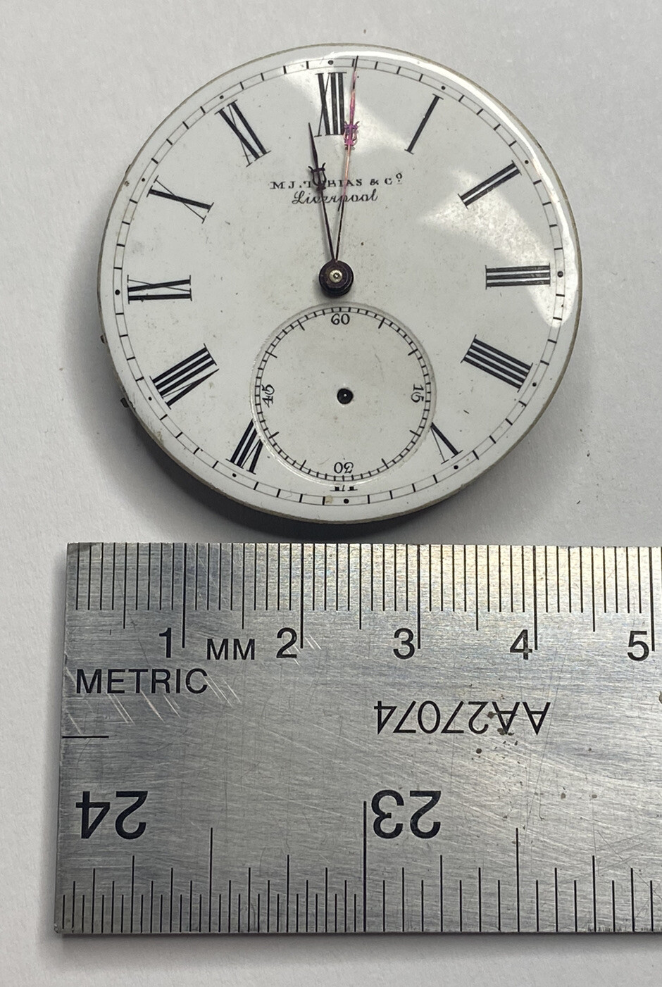 Rare Vintage MJ Tobias Pocket Watch Movement Repairs Parts Watchmaker Liverpool