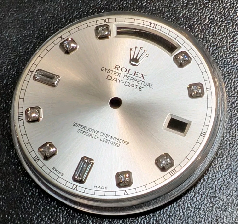 Original Rolex Day-Date II President 41mm 218239 Silver 69 Baguette Round Dial