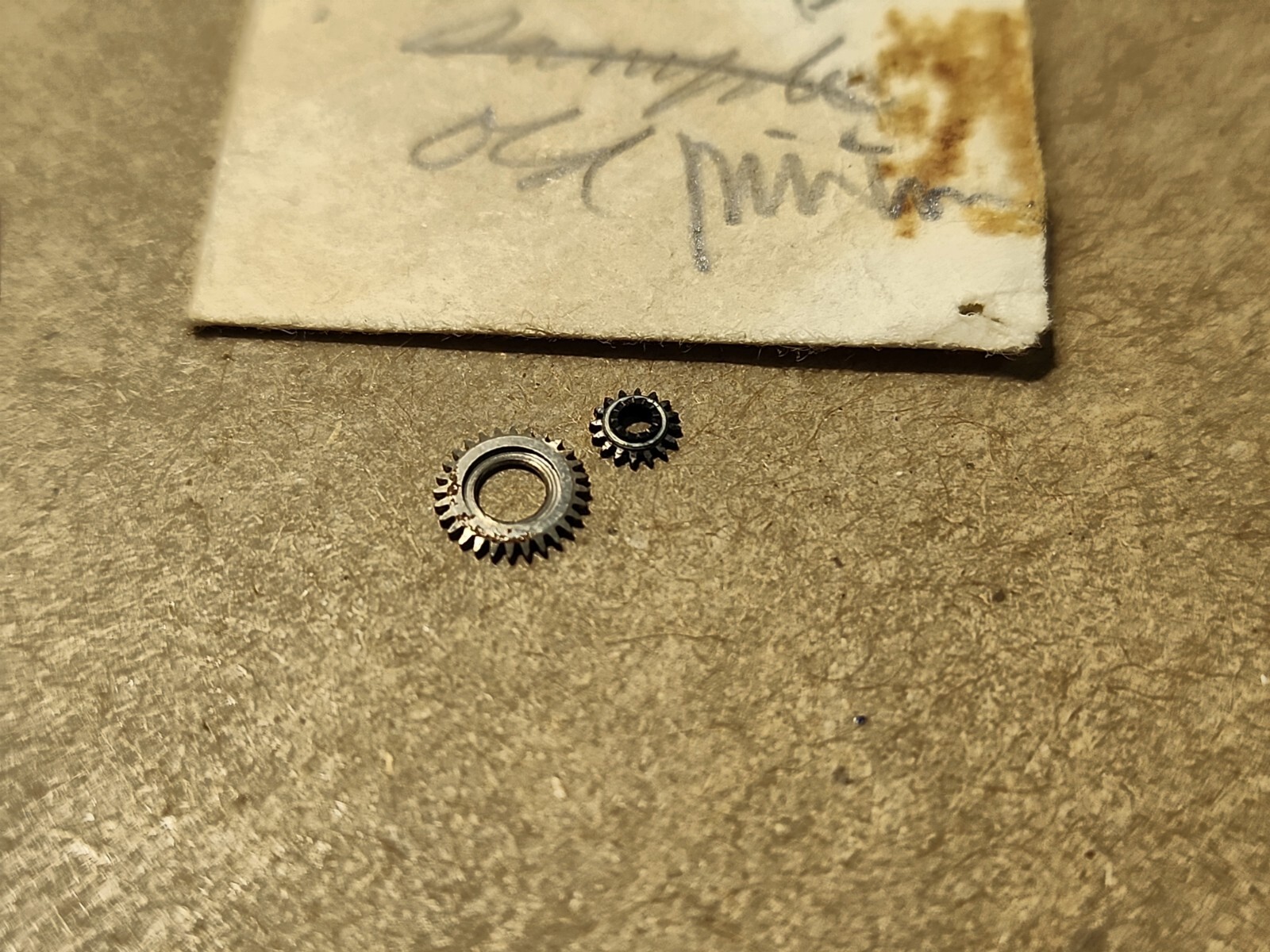 Elgin 8/0 Parts-Clutch Wheel, Click Springs, Crown Wheel, Bevel Pinion