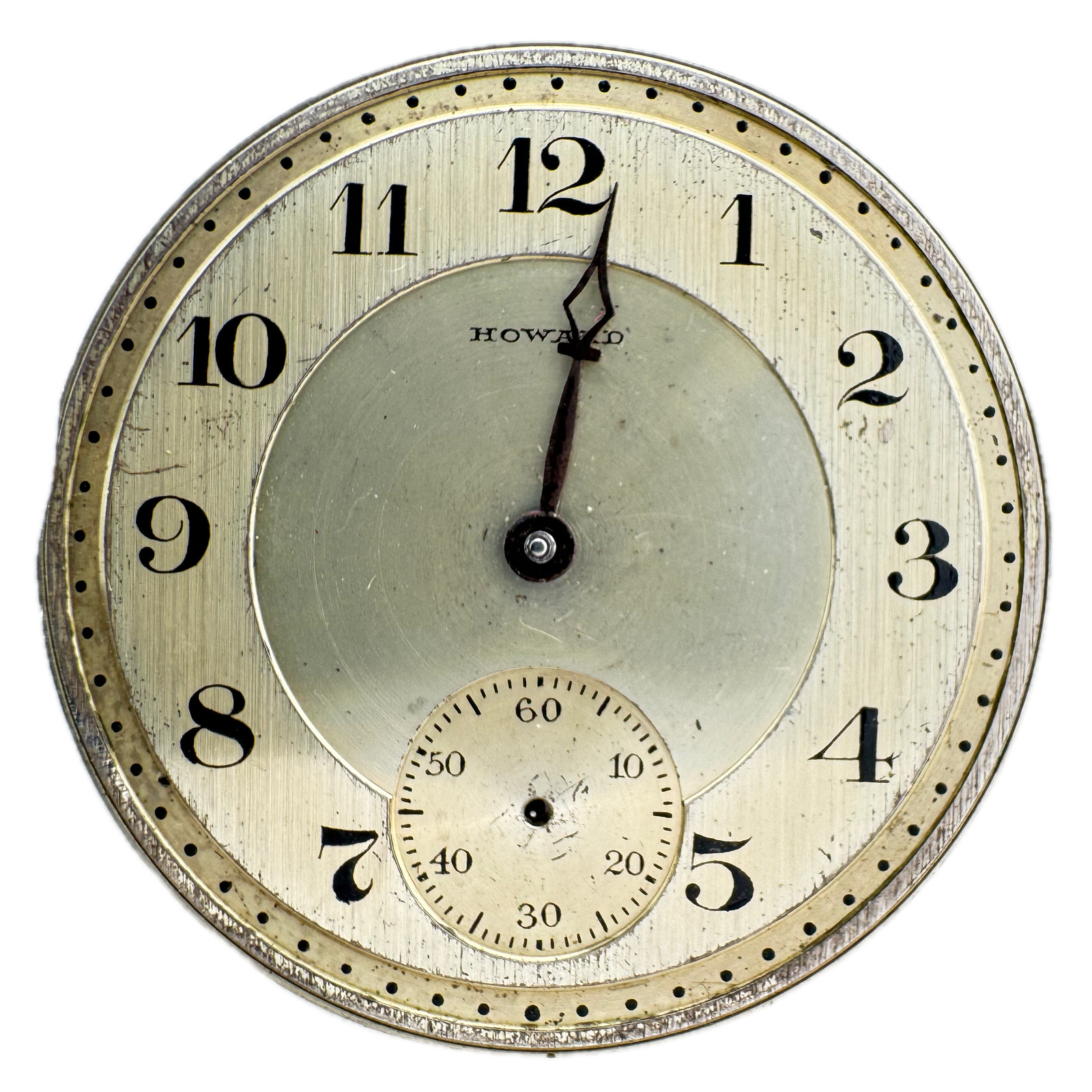 Antique 12s Howard Metallic Dial Pinstriped Pocket Watch Movement Series 7 USA