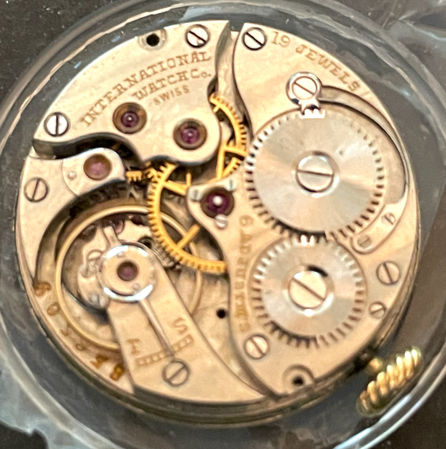 Antique Tiffany & Co. IWC Watch Movement Running Ticks International Co 19j Deco