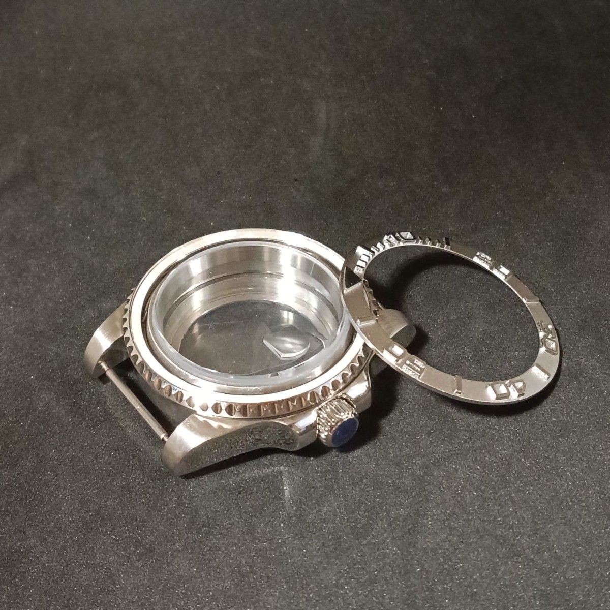 40mm NH35 NH36 Yacht Style Watch Case Silver Sapphire Custom Parts New