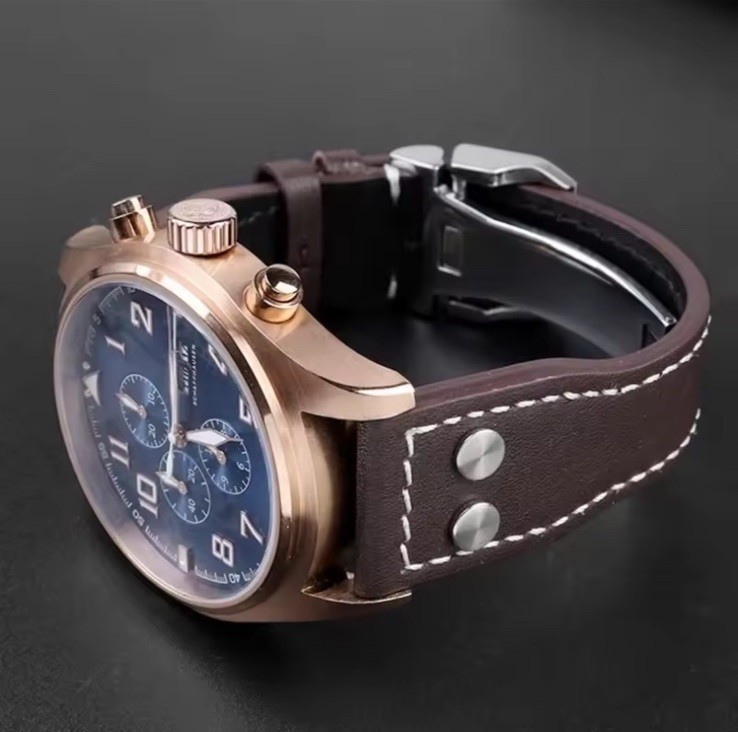 Genuine Leather Watch Strap 20mm 22mm For Big Pilot Portugieser With Buckle