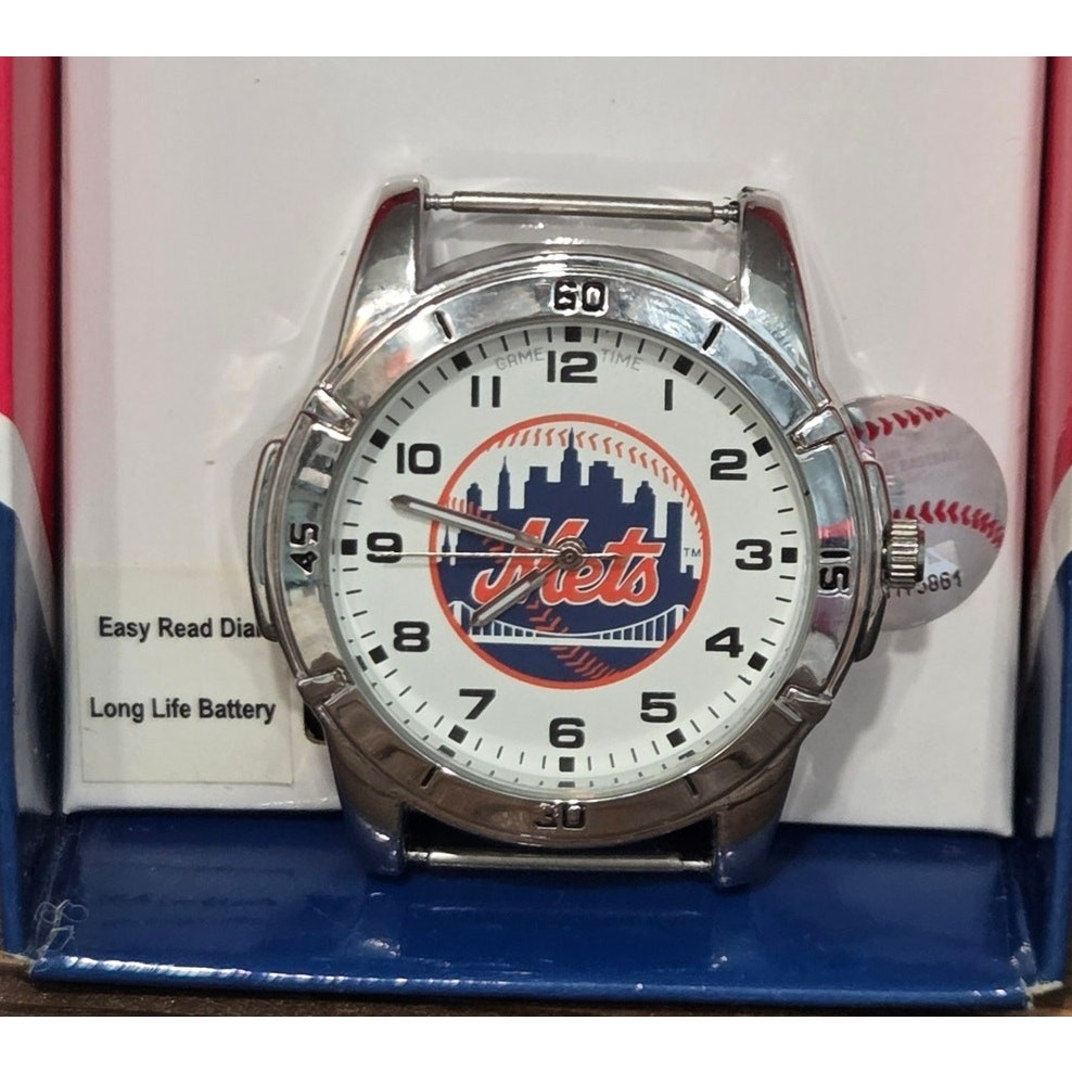 Game Time New York Mets MLB Quartz Watch Box & Papers No Band Needs Battery