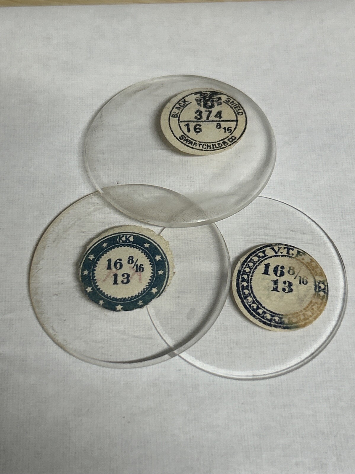 Three Glass Pocket Watch Crystals 16 8/16 37.2mm