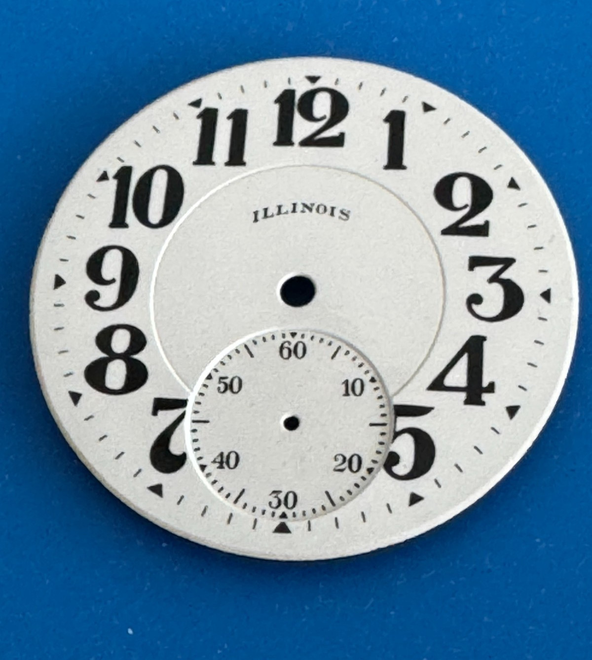 VINTAGE 16 SIZE ILLINOIS RAILROAD POCKET WATCH PORCELAIN DOUBLE SUNK DIAL