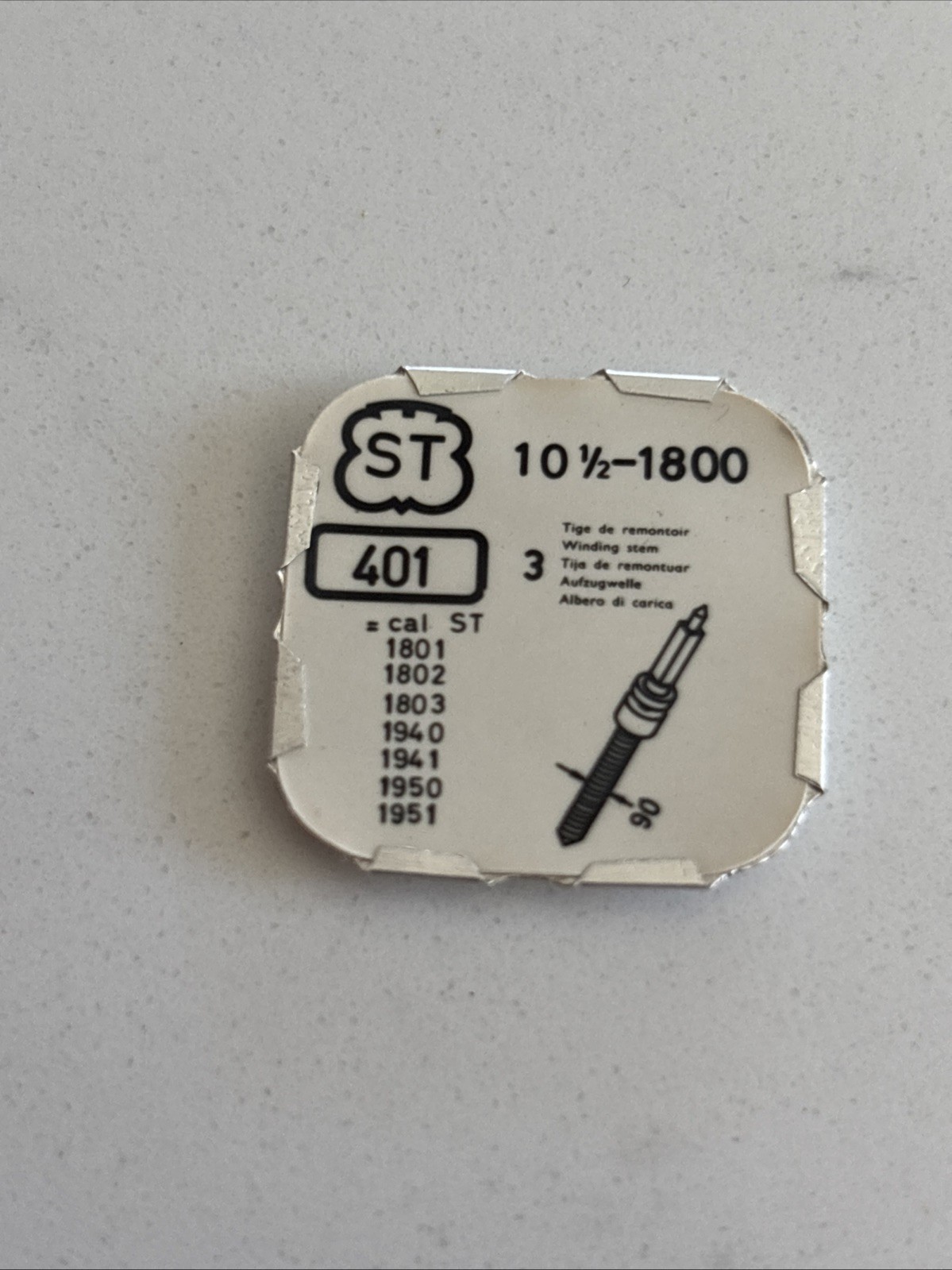 AS ST 1800 1802 1940 1950 … watch parts winding stem #401 Tap 10 3 Pack