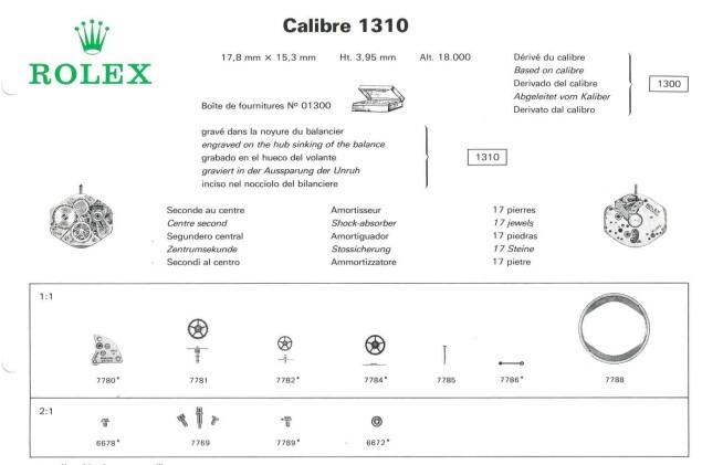 Replacing Parts Rolex 1300-1310-1315 Genuine Original – Ricambi
