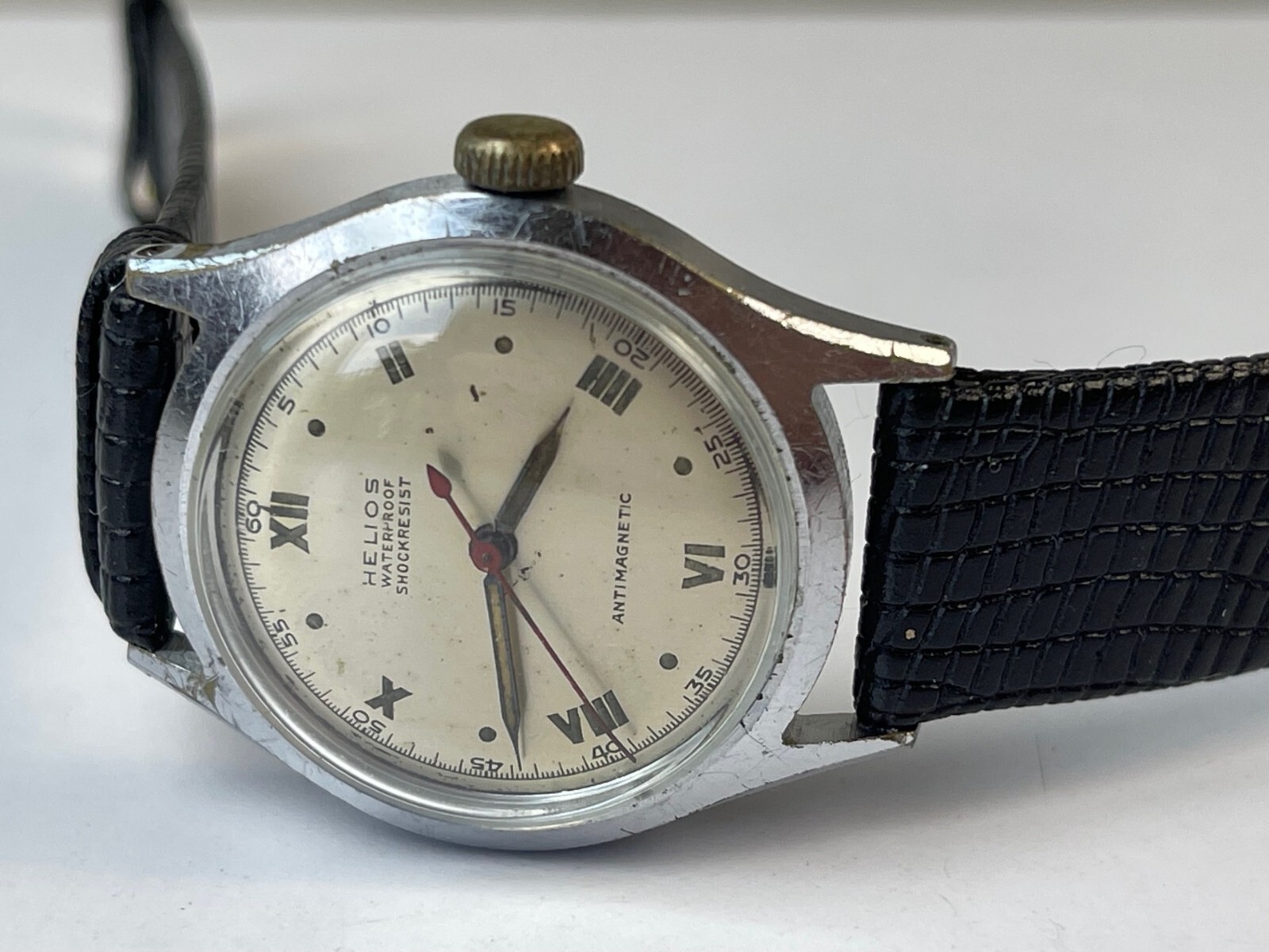 Helios Doctors Medical Roman Numbers Stainless Steel Screw Down Back Swiss Made
