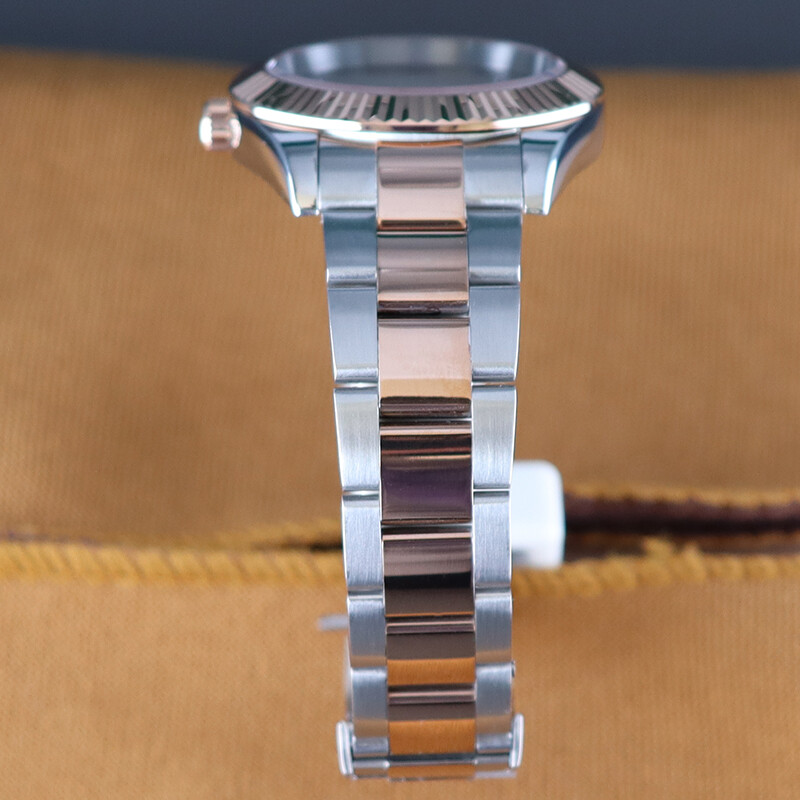 36mm 40mm Couple’s Watch Case Fluted Bezel Date Stainless Strap For NH35 NH36/38