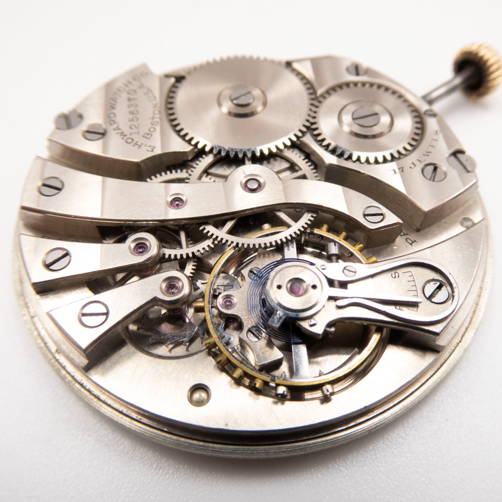 E. Howard Series 7 12-Size 17-Jewel Antique Pocket Watch Movement, Keeps Time
