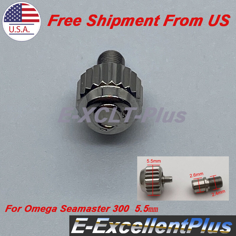 5.5mm Watch Crown Replace For Omega Seamaster 300 Repair Parts Silver Stainless