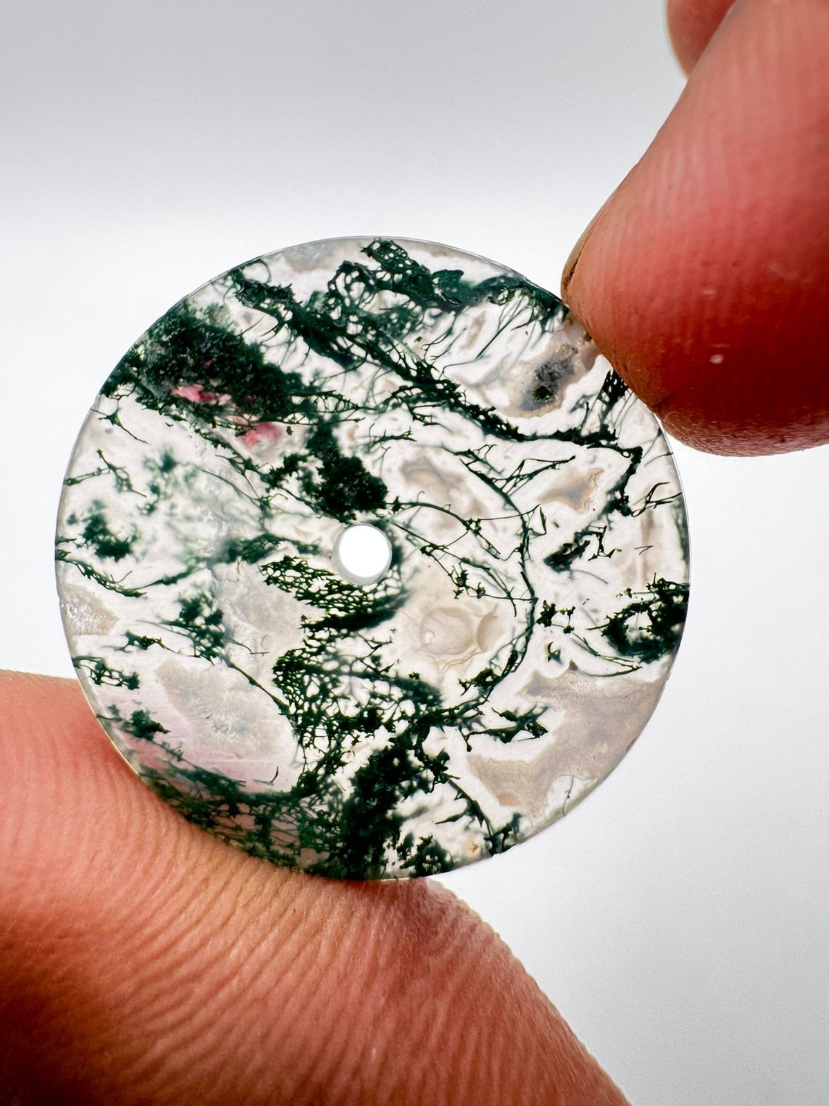 Green Moss Agate Watch Dial – 24.5 mm Round Gemstone gmc-1001W