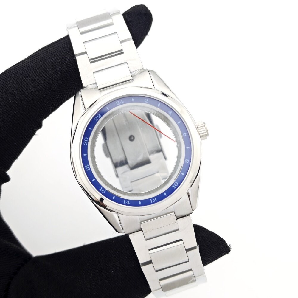 39mm GMT Style Case Two-Tone Bezel Steel Bracelet Fit Auto Mod