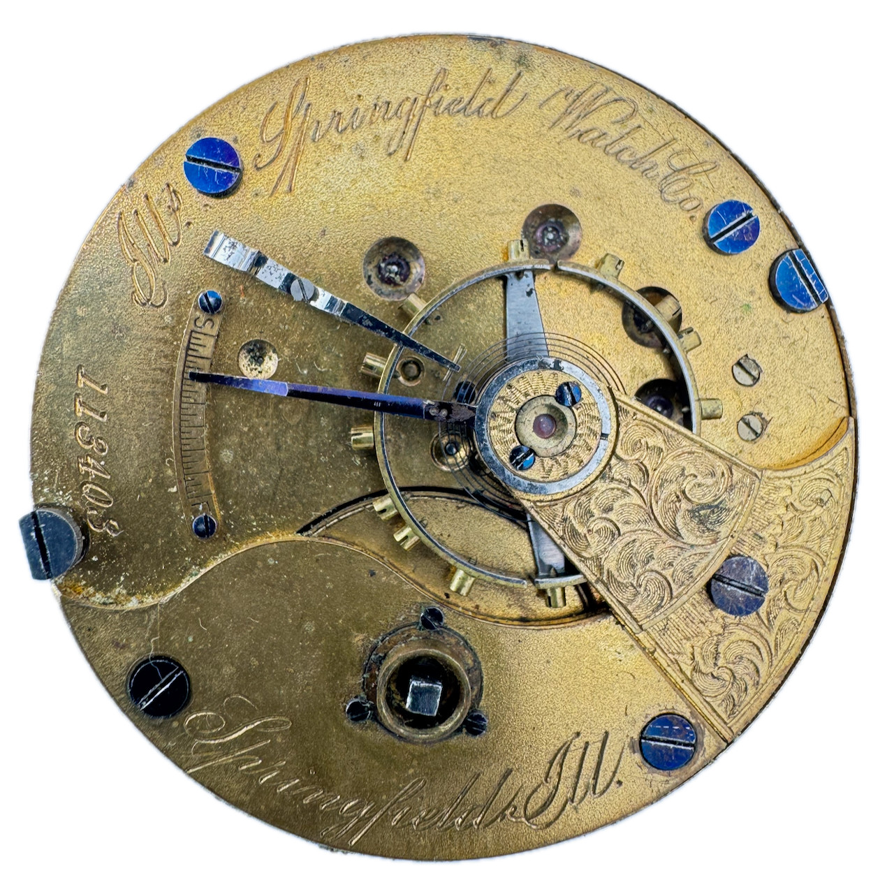 Antique 18s 1878 Springfield Mechanical Open Face Pocket Watch Movement USA 11J